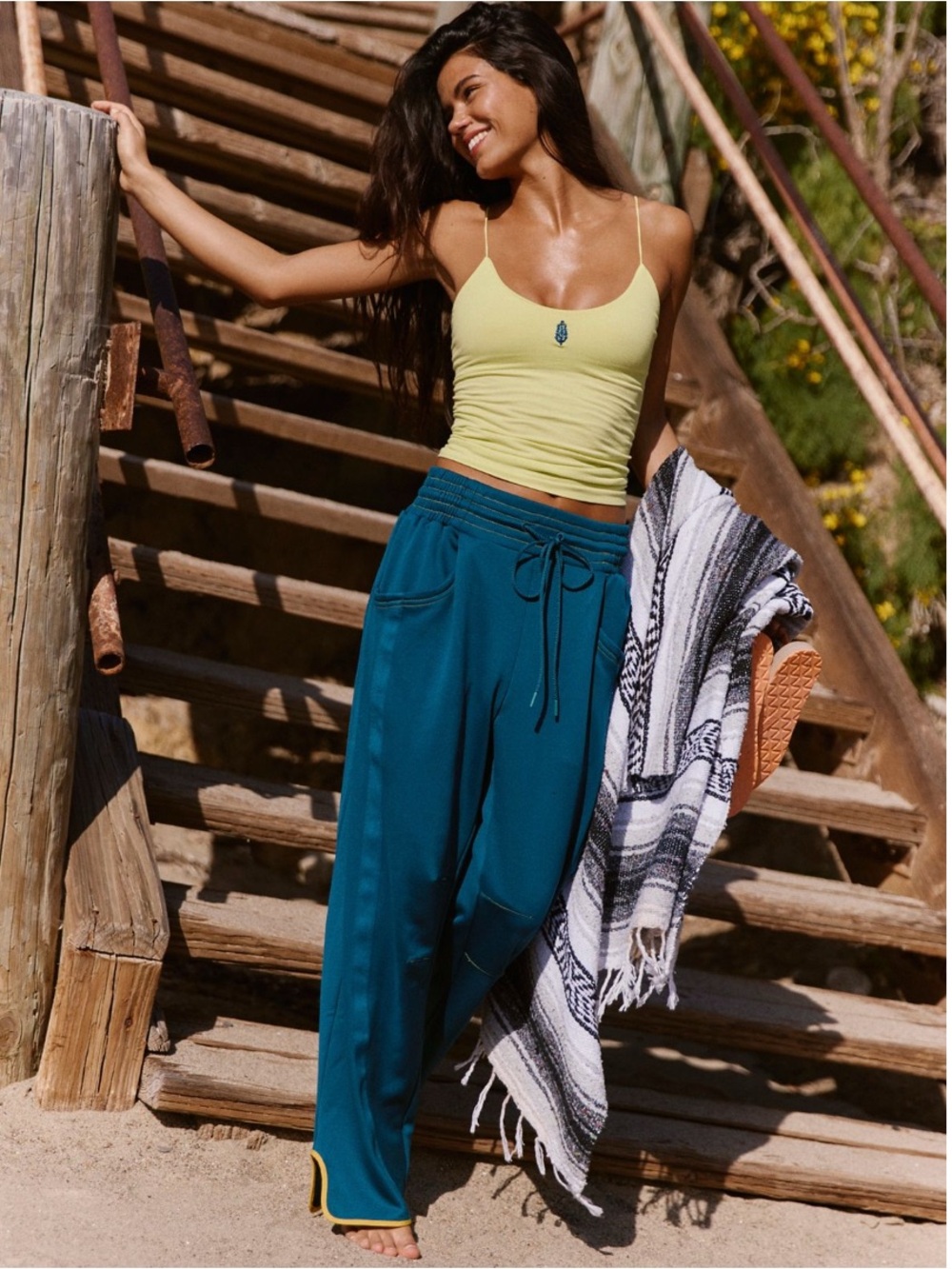 NWT FP Movement Champ is Here Knit Pants Small Tahiti/Flame Combo